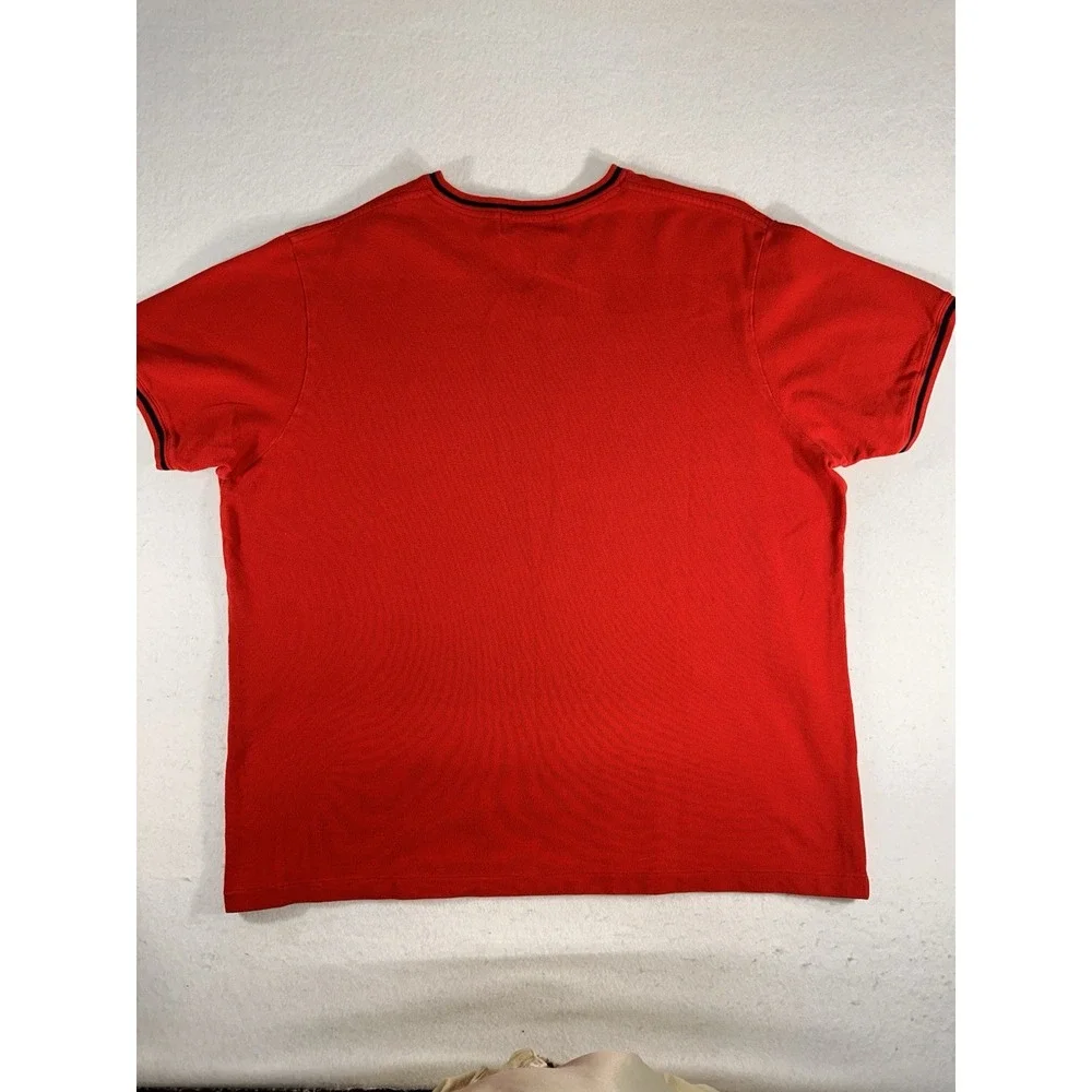Polo Ralph Lauren Men's Red V-Neck Polo Pony Logo Cotton Knit T-Shirt XL